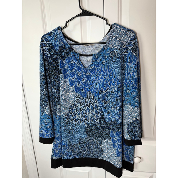 Misia Tops - Misia Blue Paisley Tunic Top Plus Size 1X